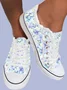 Lightweight Breathable Blue Floral Sneakers Espadrilles