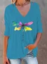 Women's Tunic Top T shirt Tee Dragonfly Graphic Prints Print Long Sleeve V Neck Casual Daily Polyester Fall