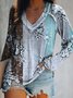 Women Casual Floral Daily Jersey Best Sell Long sleeve Regular H-Line Tunic T-Shirt