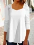 Loose Long Sleeve Plain Tunic T-Shirt