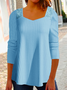 Loose Long Sleeve Plain Tunic T-Shirt