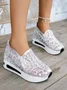 Fashion Sequin Breathable Mesh Slip On Platform Sneakers
