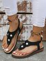 Applique Beaded Decor Comfy Sole Vacation Thong Sandals