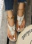 Applique Beaded Decor Comfy Sole Vacation Thong Sandals