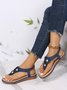 Applique Beaded Decor Comfy Sole Vacation Thong Sandals