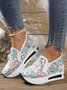 Floral Embroidery Breathable Sheer Mesh Sneakers