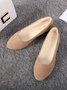 Plain All Season Simple Daily Velvet Flat Heel Round Toe Pu Slip On Shallow Shoes for Women