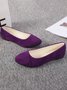 Plain All Season Simple Daily Velvet Flat Heel Round Toe Pu Slip On Shallow Shoes for Women