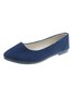 Plain All Season Simple Daily Velvet Flat Heel Round Toe Pu Slip On Shallow Shoes for Women