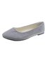 Plain All Season Simple Daily Velvet Flat Heel Round Toe Pu Slip On Shallow Shoes for Women