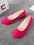 Plain All Season Simple Daily Velvet Flat Heel Round Toe Pu Slip On Shallow Shoes for Women