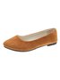 Plain All Season Simple Daily Velvet Flat Heel Round Toe Pu Slip On Shallow Shoes for Women