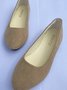 Plain All Season Simple Daily Velvet Flat Heel Round Toe Pu Slip On Shallow Shoes for Women