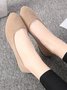 Plain All Season Simple Daily Velvet Flat Heel Round Toe Pu Slip On Shallow Shoes for Women