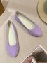Plain All Season Simple Daily Velvet Flat Heel Round Toe Pu Slip On Shallow Shoes for Women