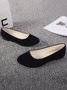 Plain All Season Simple Daily Velvet Flat Heel Round Toe Pu Slip On Shallow Shoes for Women