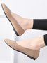 Plain All Season Simple Daily Velvet Flat Heel Round Toe Pu Slip On Shallow Shoes for Women
