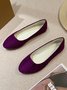 Plain All Season Simple Daily Velvet Flat Heel Round Toe Pu Slip On Shallow Shoes for Women
