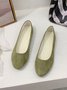Plain All Season Simple Daily Velvet Flat Heel Round Toe Pu Slip On Shallow Shoes for Women