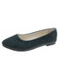 Plain All Season Simple Daily Velvet Flat Heel Round Toe Pu Slip On Shallow Shoes for Women