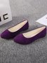 Plain All Season Simple Daily Velvet Flat Heel Round Toe Pu Slip On Shallow Shoes for Women