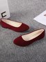 Plain All Season Simple Daily Velvet Flat Heel Round Toe Pu Slip On Shallow Shoes for Women