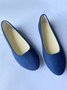 Plain All Season Simple Daily Velvet Flat Heel Round Toe Pu Slip On Shallow Shoes for Women