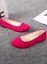 Plain All Season Simple Daily Velvet Flat Heel Round Toe Pu Slip On Shallow Shoes for Women