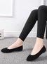 Plain All Season Simple Daily Velvet Flat Heel Round Toe Pu Slip On Shallow Shoes for Women