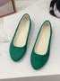 Plain All Season Simple Daily Velvet Flat Heel Round Toe Pu Slip On Shallow Shoes for Women