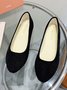 Plain All Season Simple Daily Velvet Flat Heel Round Toe Pu Slip On Shallow Shoes for Women