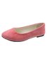 Plain All Season Simple Daily Velvet Flat Heel Round Toe Pu Slip On Shallow Shoes for Women
