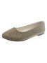 Plain All Season Simple Daily Velvet Flat Heel Round Toe Pu Slip On Shallow Shoes for Women