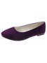 Plain All Season Simple Daily Velvet Flat Heel Round Toe Pu Slip On Shallow Shoes for Women