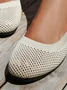 Women's Solid Color Flat Shoes Breathable Hollow out Lightweight Mesh Fabric Casual Shallow Shoes