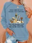 Casual Crew Neck Text Letters Sweatshirt