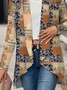 Wrap Long Sleeve Floral Regular Micro-Elasticity Loose Kimono For Women