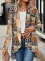 Wrap Long Sleeve Floral Regular Micro-Elasticity Loose Kimono For Women