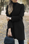 Women Winter Plain Regular H-Line Loose Coat