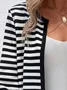 Long Sleeve Striped Regular Medium Elasticity Loose Kimono For Women