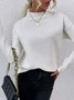 Casual Turtleneck Plain Sweatshirt