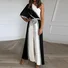 Three Quarter Sleeve Loose Long Party Party Plain Natural For Women