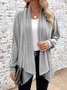 Wrap Long Sleeve Plain Heavyweight Medium Elasticity Loose Kimono For Women