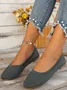 Casual Plain Breathable Slip On Flat Heel Shallow Shoes