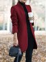 Women Winter Plain Regular H-Line Loose Coat