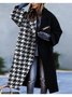 Shawl Collar Long Sleeve Geometric Regular Loose Coat For Women