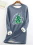 Casual Crew Neck Christmas Sweatshirt