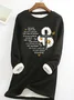 Casual Crew Neck Text Letters Sweatshirt