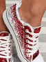 Casual Ombre Wearable Lace-Up Flat Heel Canvas Printing