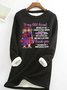 Casual Crew Neck Text Letters Sweatshirt